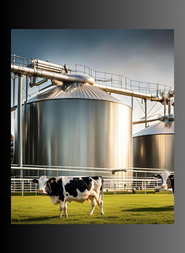 CaviMill system in a dairy industry setting, preparing nutrient-rich porridge to boost cow health and milk yield through advanced cavitation technology